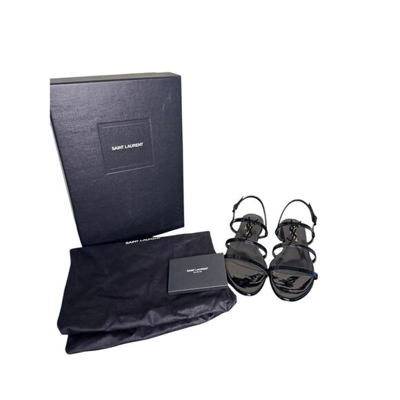 Saint Laurent NIB Cassandra Flat Sandal in Black Size 35.5 - Picture 2 of 11